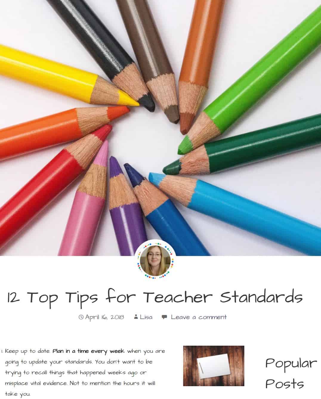 12 Top Tips for Standards Evidence PGCE NQT Student Teacher