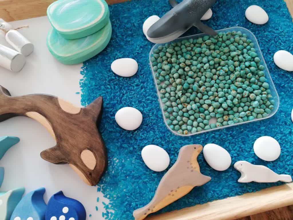 winter wonderland, riceplay, sensory play, creative play, waldorf inspired, wooden toys, learning through play, invitation to play, loose partswinter wonderland, riceplay, sensory play, creative play, waldorf inspired, wooden toys, learning through play, invitation to play, loose parts