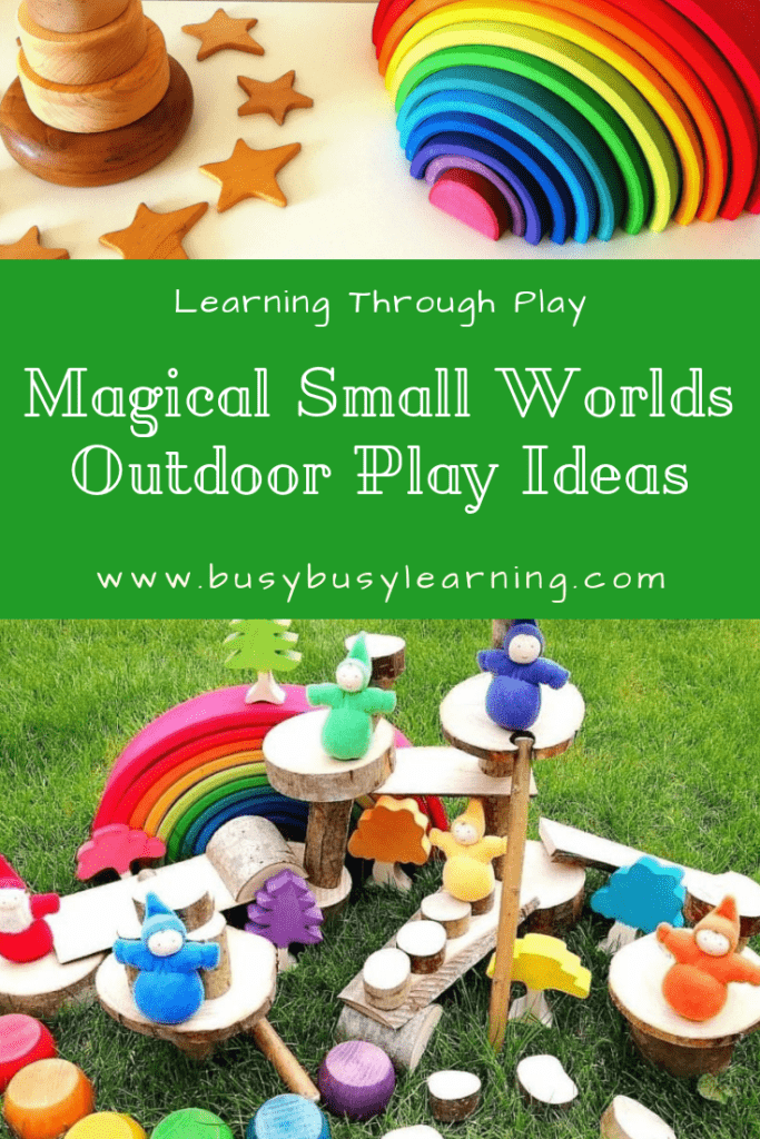 small world play, outdoor play - nature play - loose parts - imaginative play - creative play - outdoor learning - early years - eyfs - kids garden - child garden - learning through play