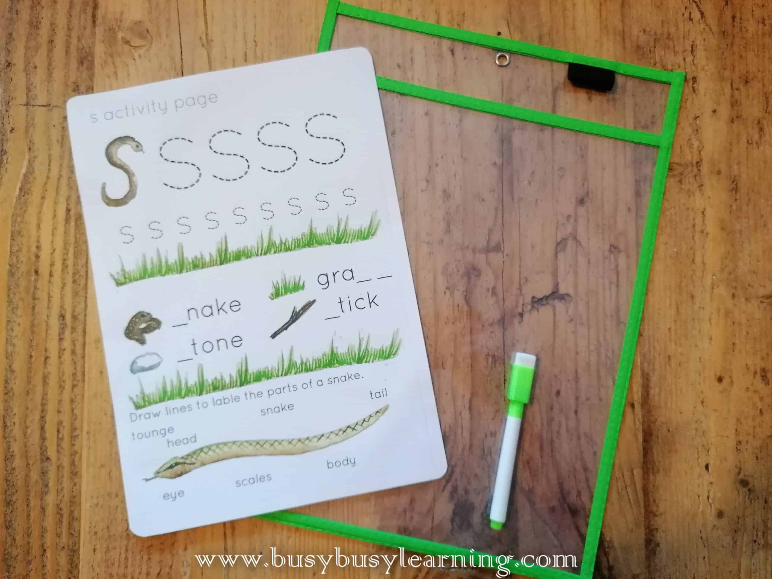 Phonics - Phase 2 - Introducing S and other Sounds - Busy Busy Learning
