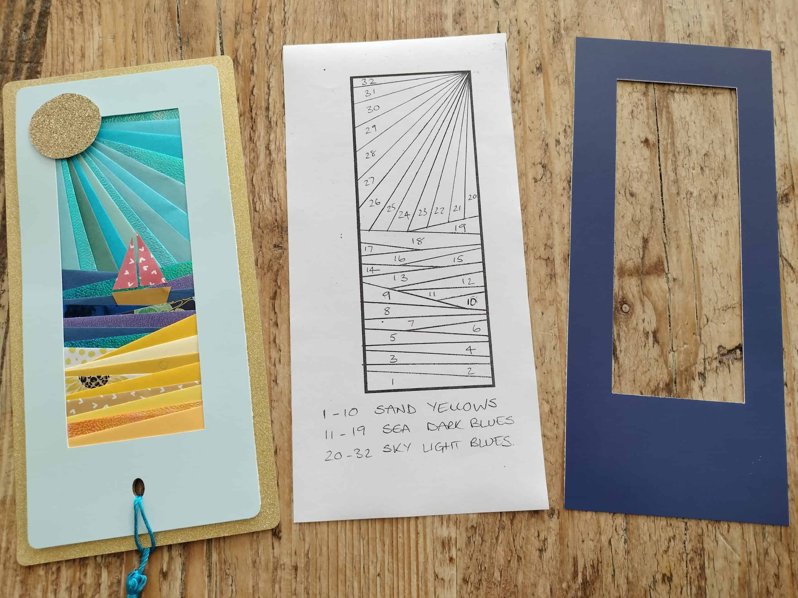 Iris Folding Seascape Template Pattern: Free Tutorial to Make Card or ...